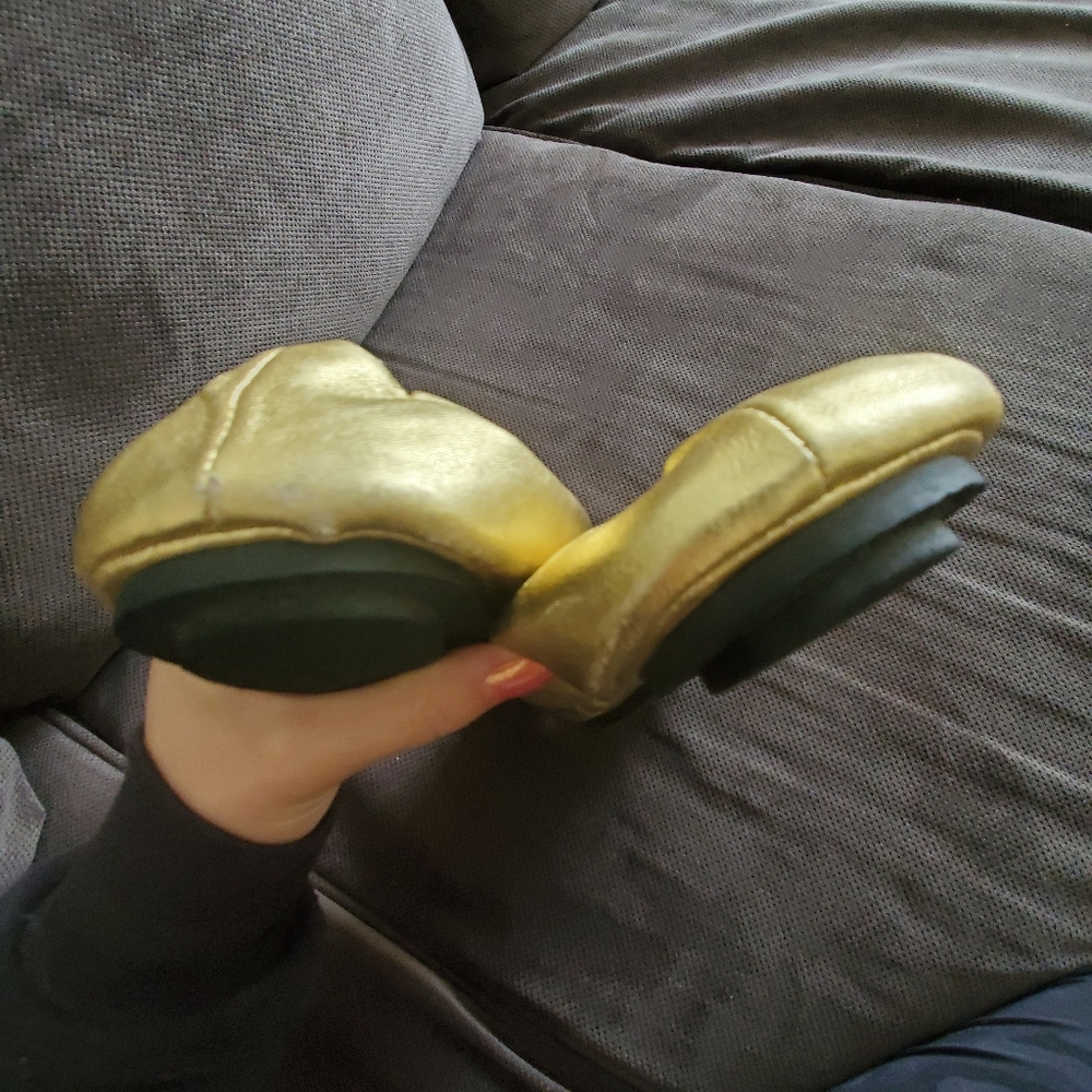 💗 Penny loves Kenny gold lame flats metallic US 10 - Picture 5 of 9